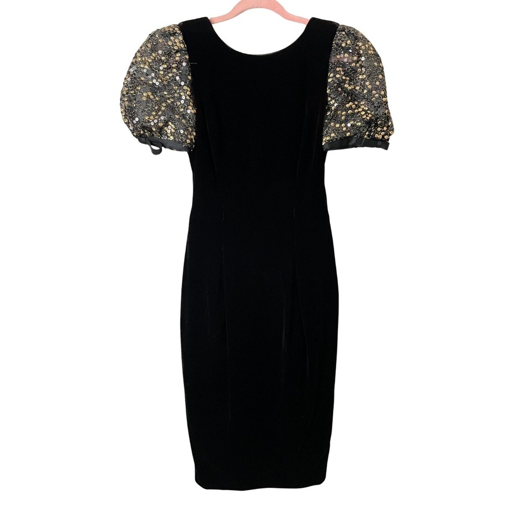 Talbots Dress Womens Size 4 Velvet‎ Sequin Puff Sleeve Regency Glam New Years